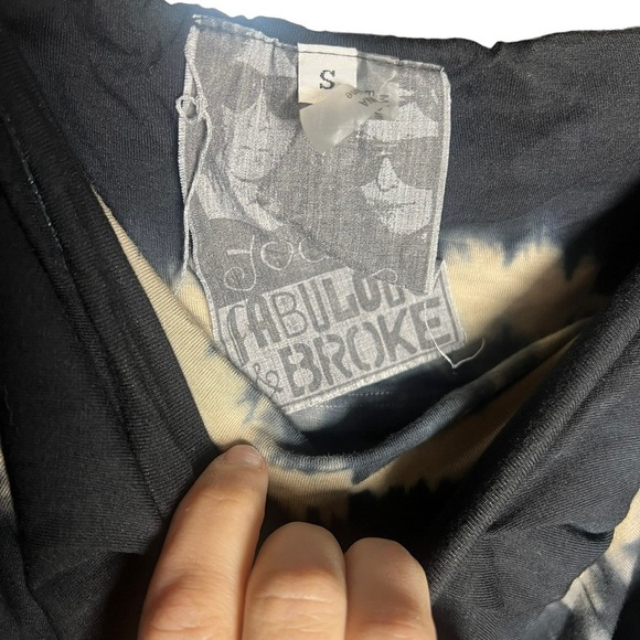 Young Fabulous & Broke Strapless Tie-Dye Maxi Dress Black Beige Size Small - Picture 2 of 3